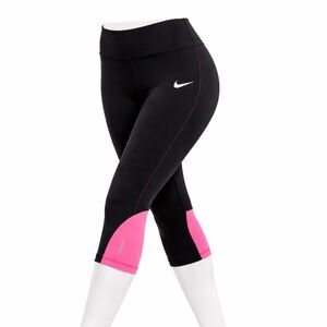 Nike DRI-FIT Hot Pink and Black Cropped Leggings Small